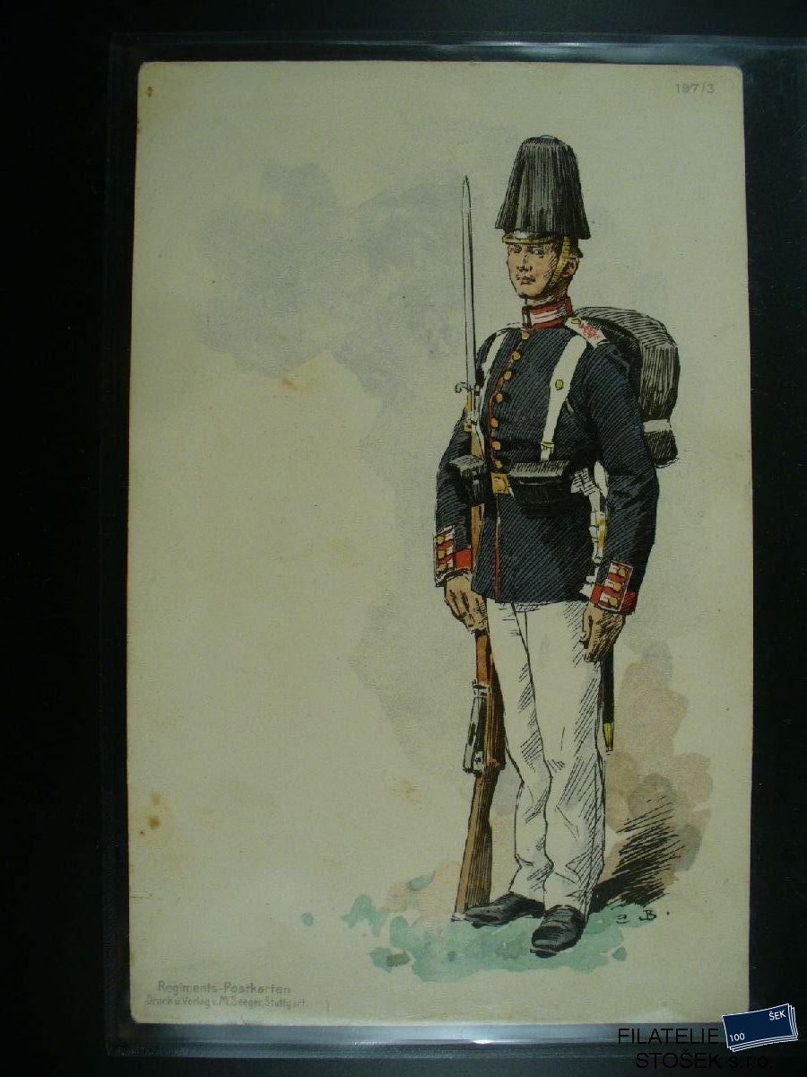 Vojenská pohlednice - Regiment karte - Voják - 197/3