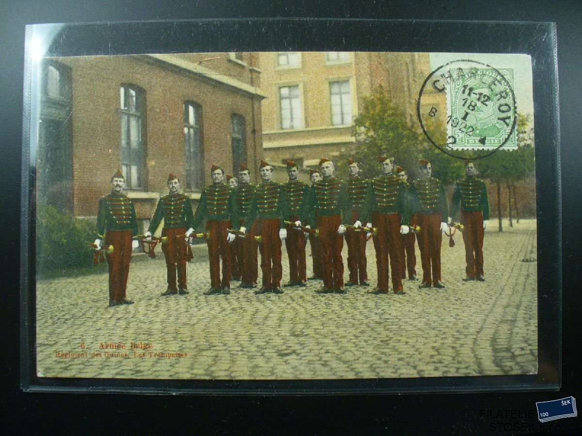 Vojenská pohlednice - Důstojníci Belgické armády