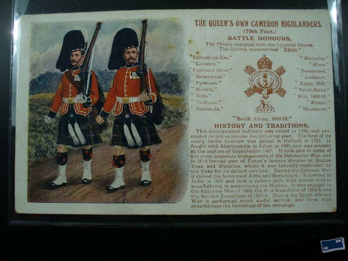 Vojenská pohlednice - Důstojníci Skotské  armády