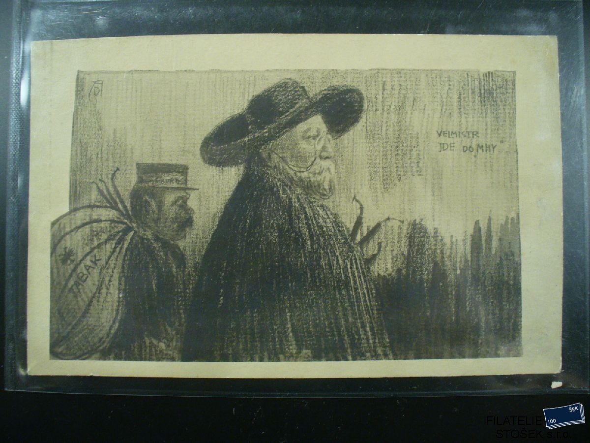 Námětová pohlednice - Reklamy - Společnost MHA Plzeň 1909