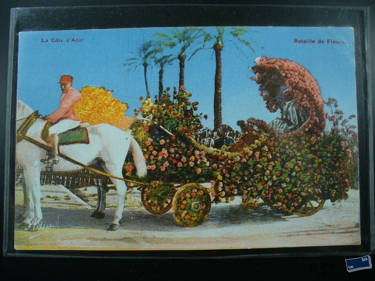 Námětová pohlednice - Reklamy - Bataile Fleurs - Koně
