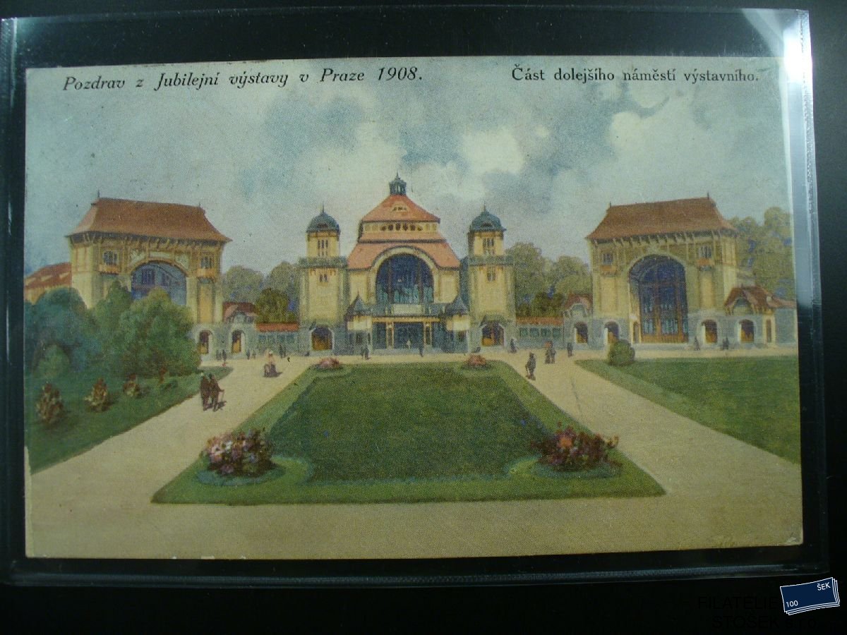 Námětová pohlednice - Výstavy - Jubilejní výstava Praha - Dolejší náměstí