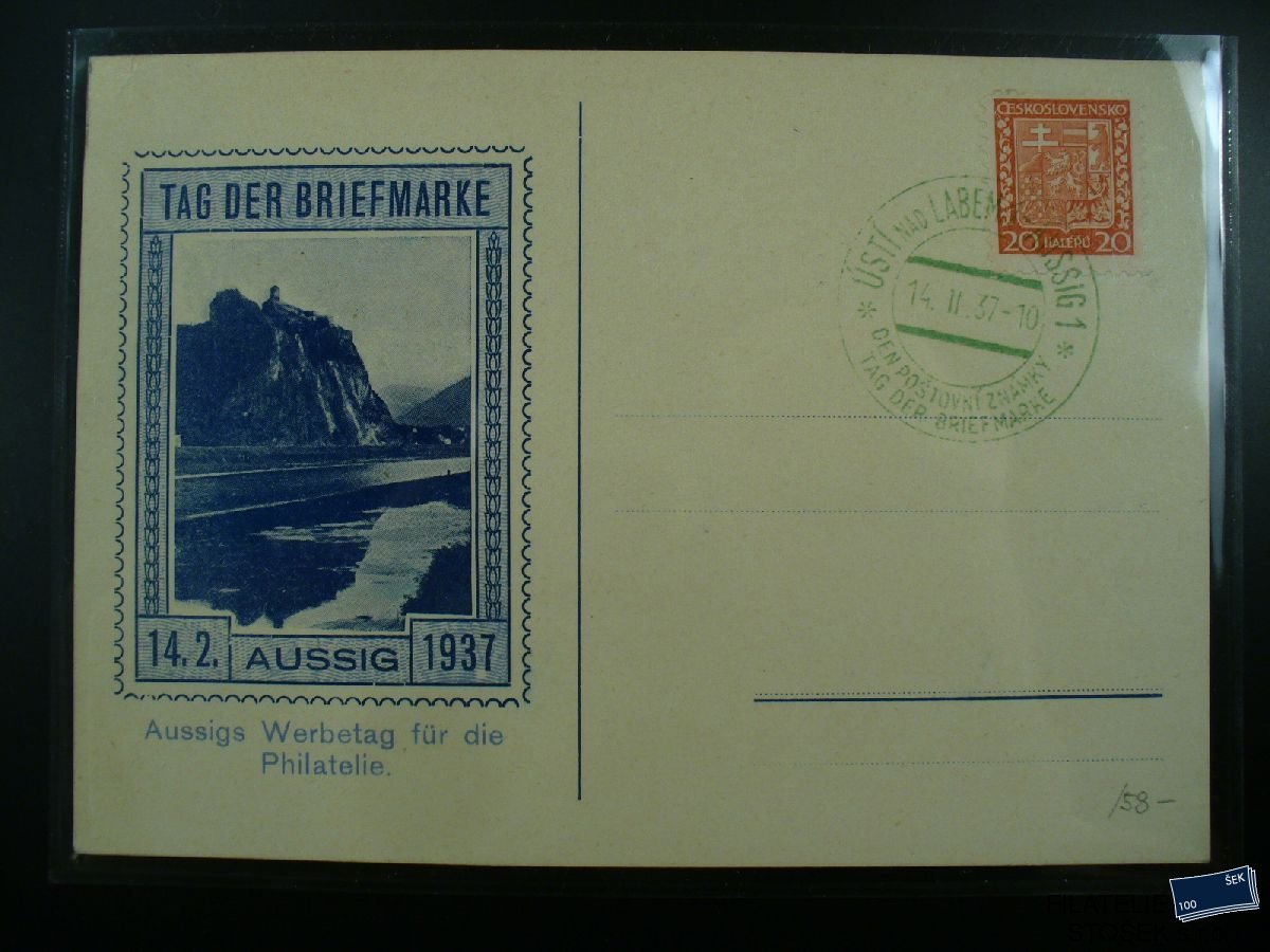 Námětová pohlednice - Výstavy - Aussig 1937