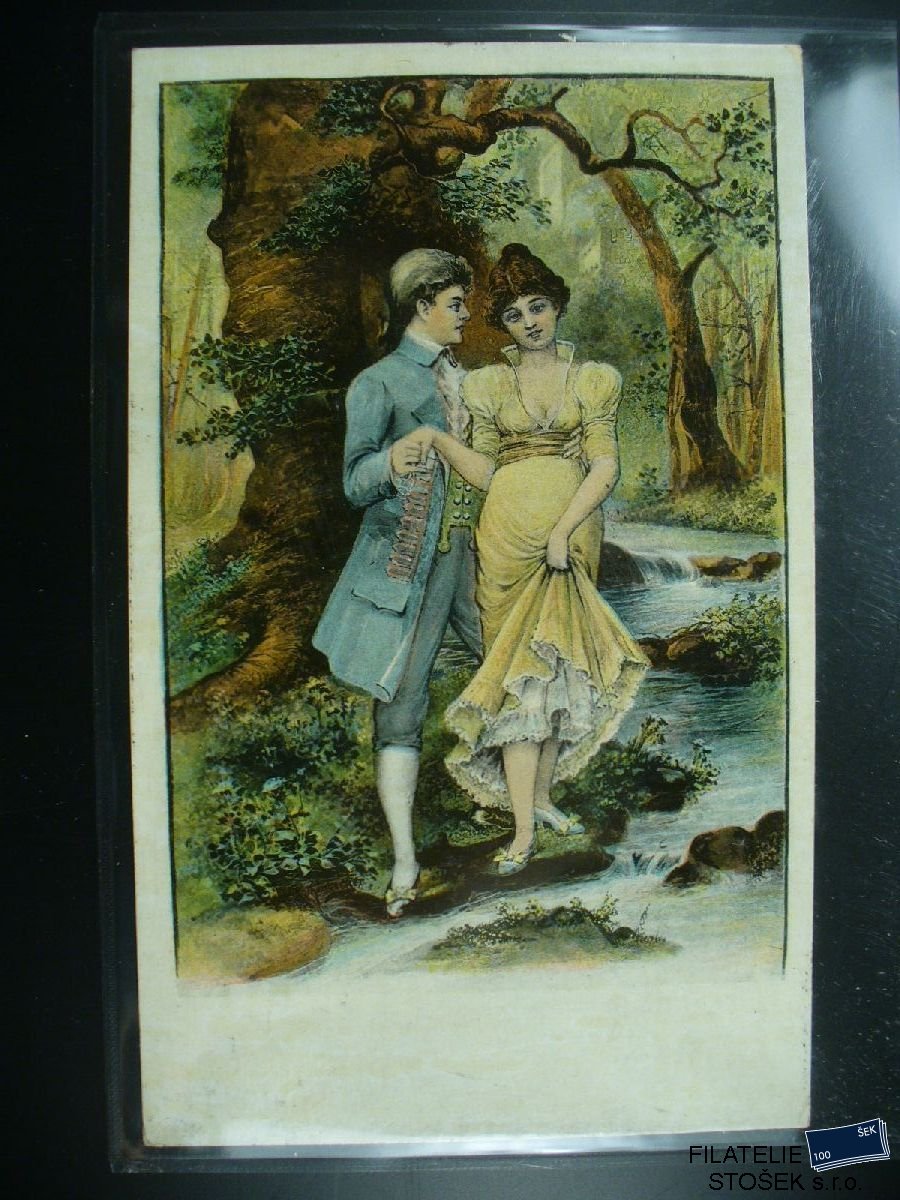 Námětová pohlednice - Milenecký pár