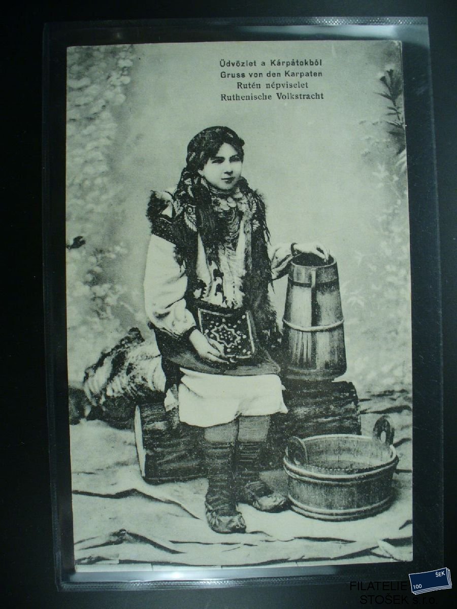 Námětová pohlednice - Lidé - Kroje - Bukovina Rusíni