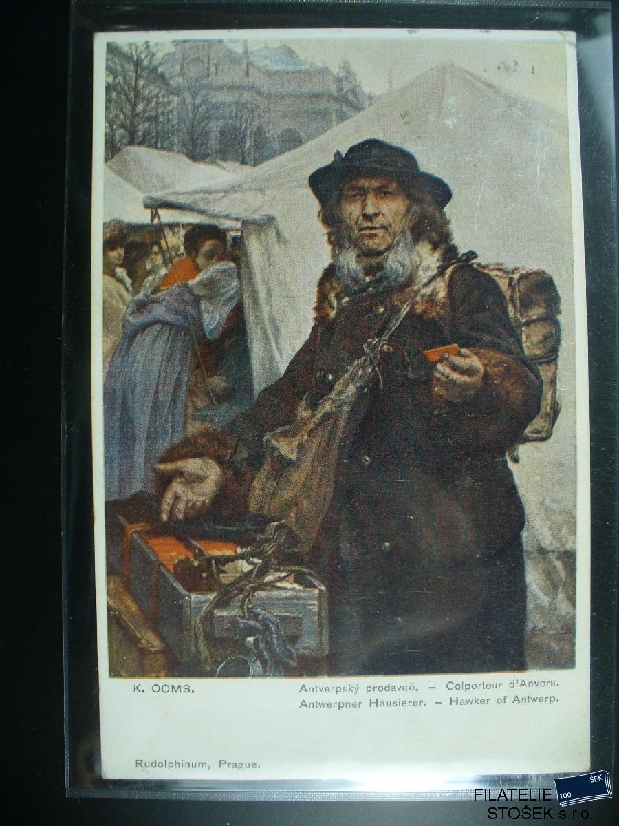Námětová pohlednice - Lidé - Starý muž - Antverpy