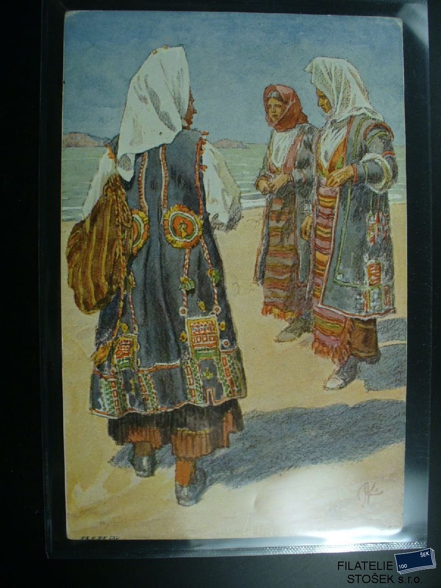 Námětová pohlednice - Lidé - Kroje - Dalmácie