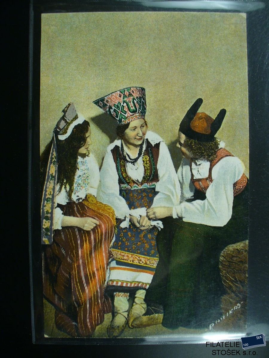 Námětová pohlednice - Lidé - Kroje - Estonsko