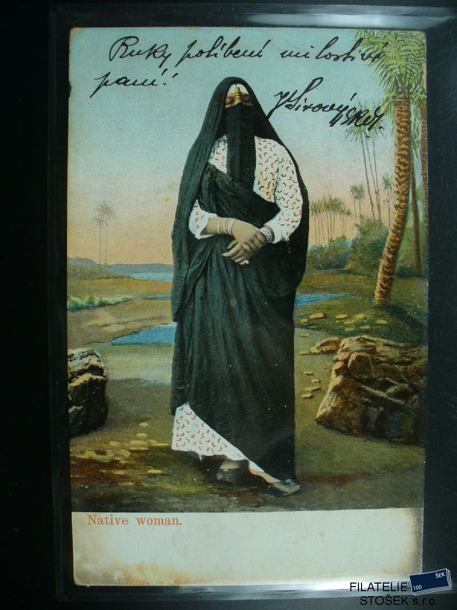 Námětová pohlednice - Lidé - Kroje - Egypt