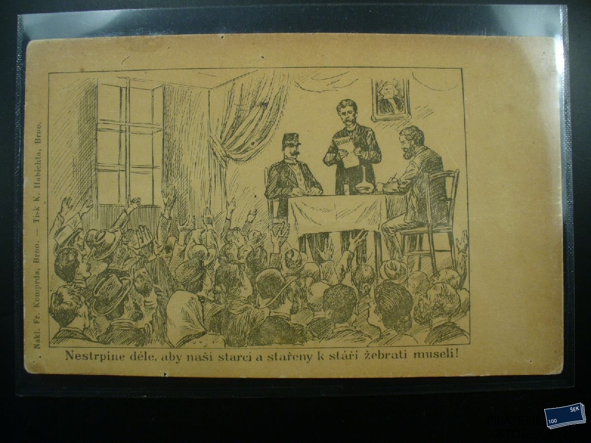 Námětová pohlednice - Československá historie - Volby 1907