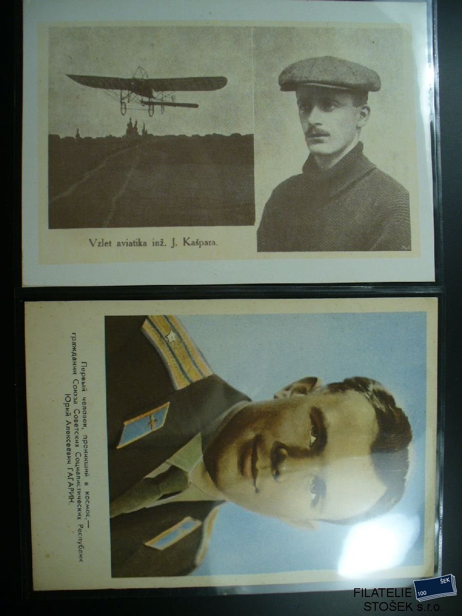 Námětová pohlednice - Osobnosti - J. A. Gagarin, J. Kašpar