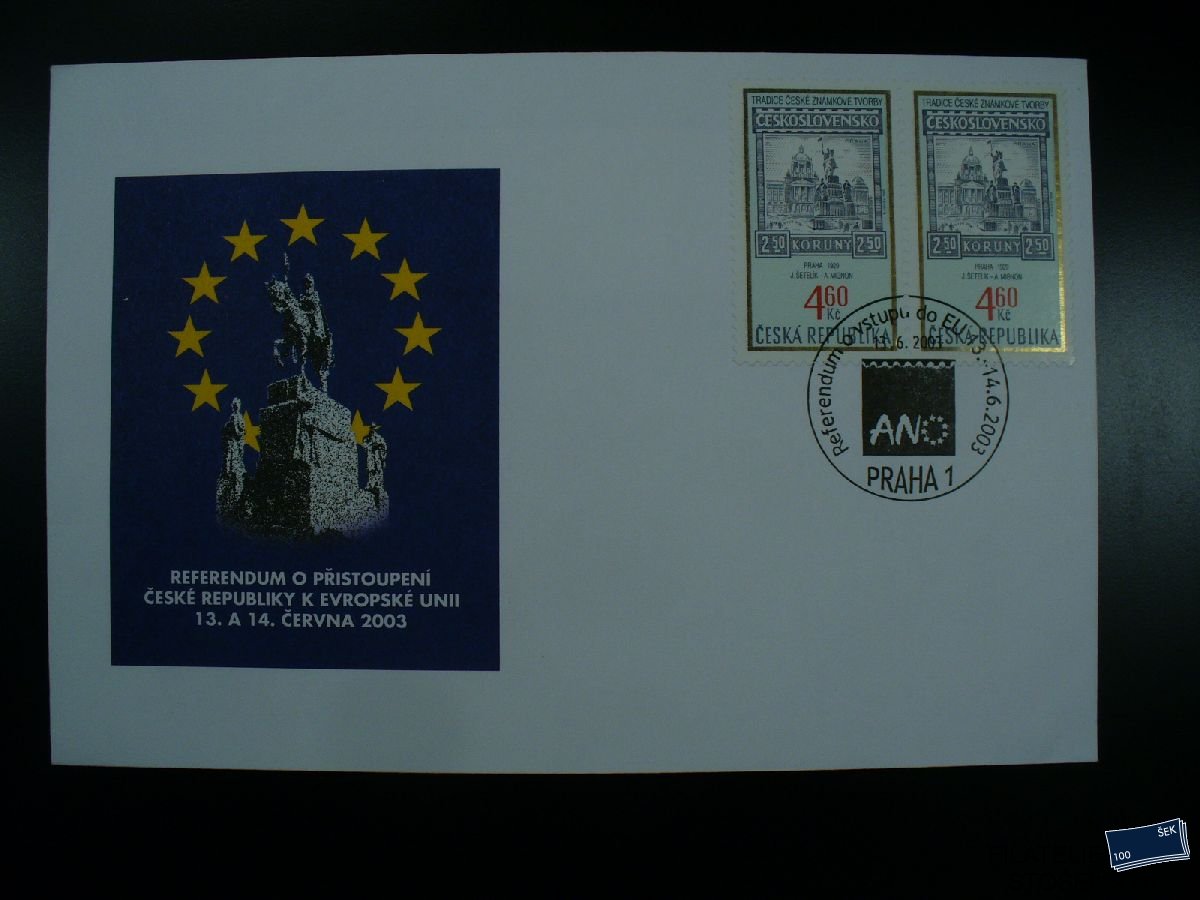 ČR příležitostné obálky - Referendum o přistoupení do EU 2003