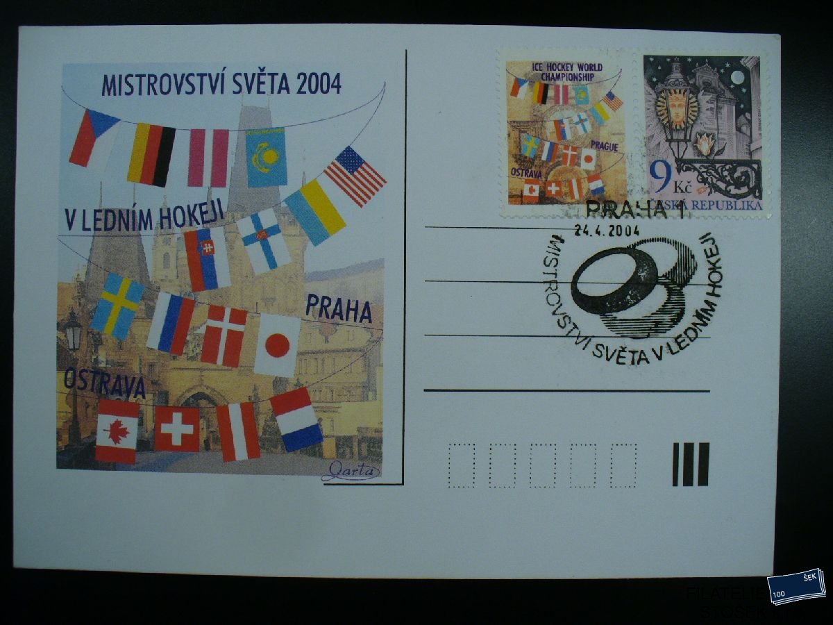 ČR příležitostné obálky - MS v hokeji 2004