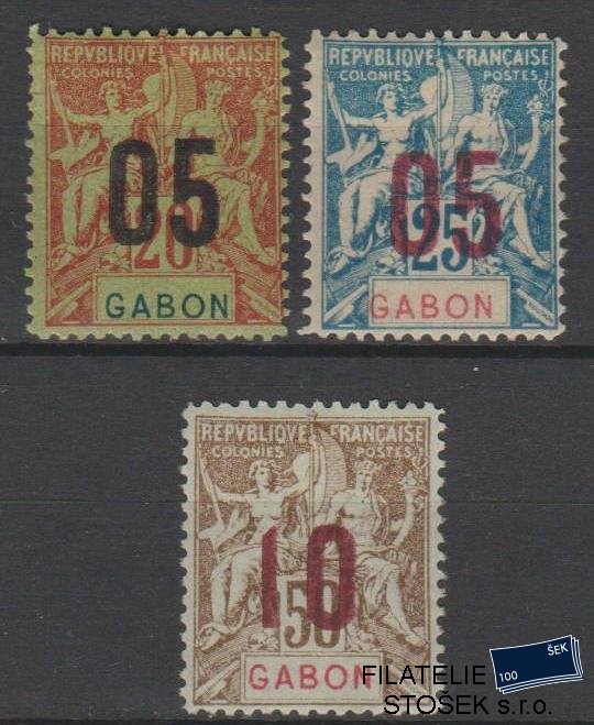 Gabon známky Yv 69,70,74 - Falza