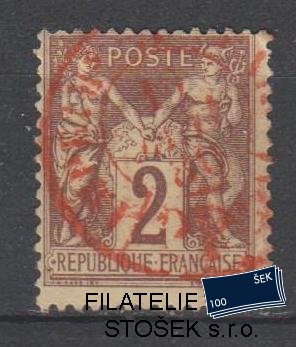 Francie známky Mi 69 Červené razítko