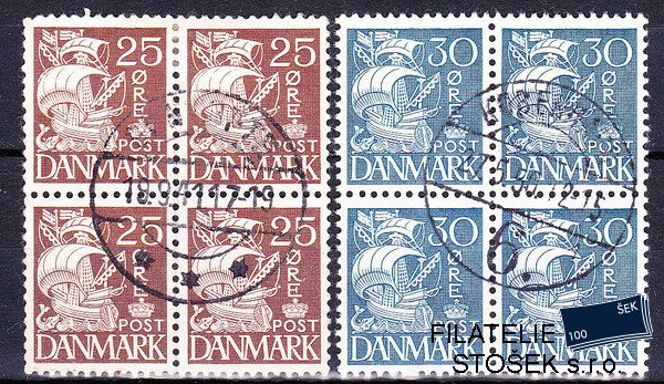 Dánsko známky Čtyřbloky Mi 208-9