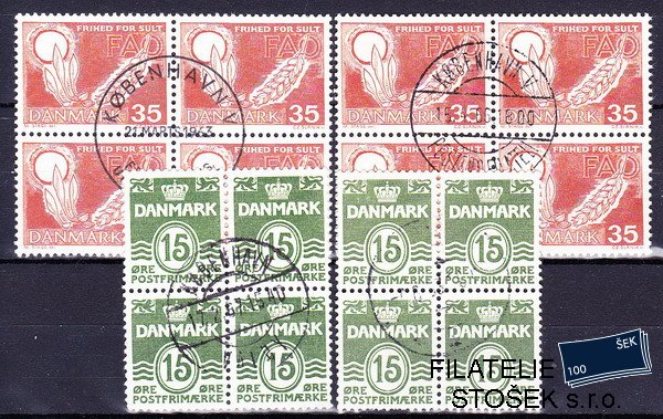 Dánsko známky Čtyřbloky Mi 409-10 x+y
