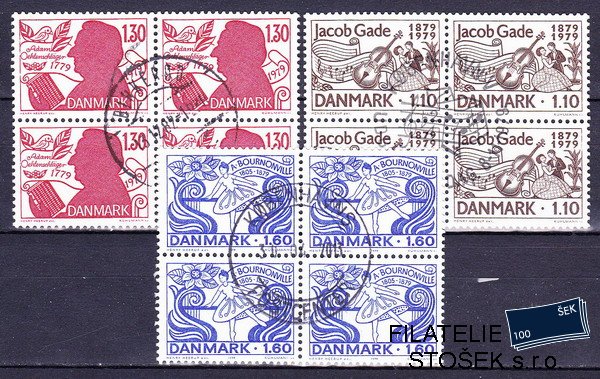 Dánsko známky Čtyřbloky Mi 694-6