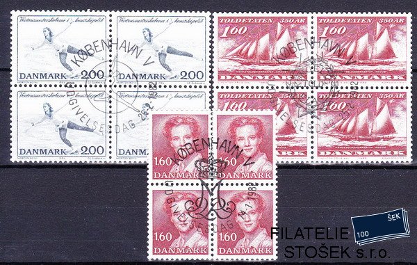 Dánsko známky Čtyřbloky Mi 746-8