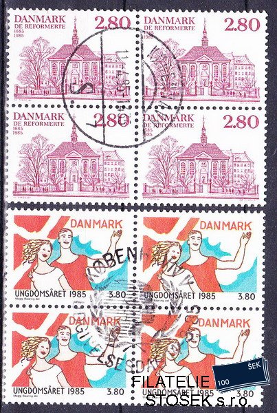 Dánsko známky Čtyřbloky Mi 828+834