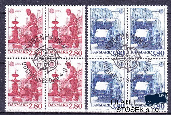 Dánsko známky Čtyřbloky Mi 882-3
