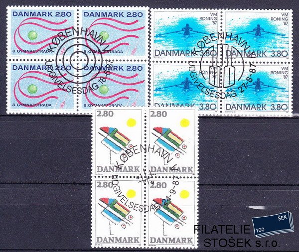 Dánsko známky Čtyřbloky Mi 897+899+901
