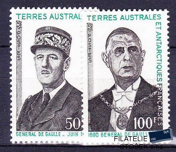 TAAF známky 1970-1 de Gaulle