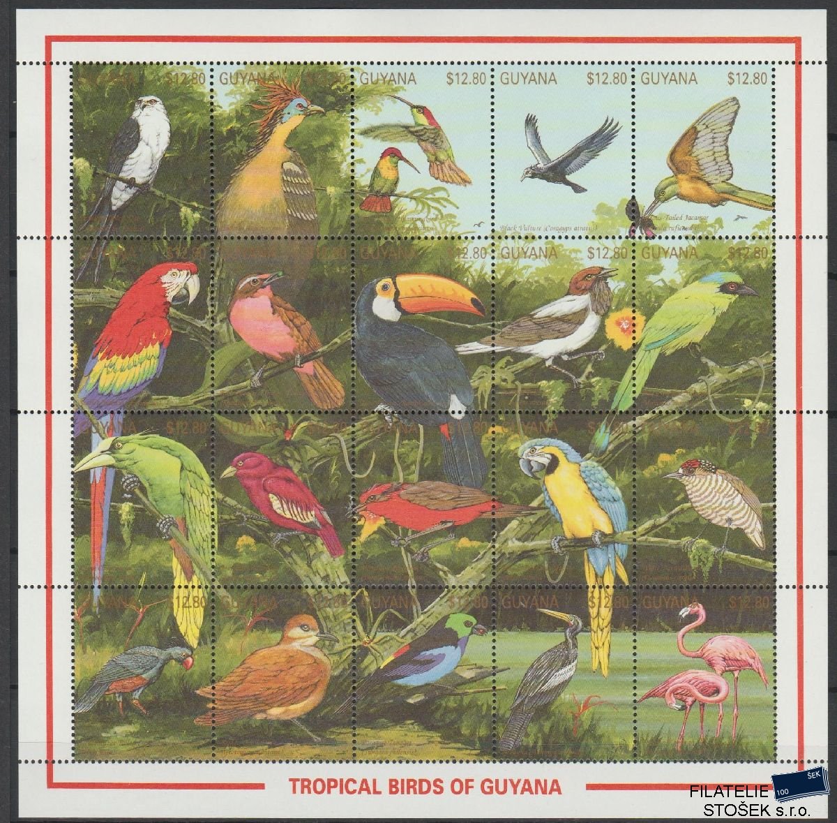 Guyana známky Mi 3427-46 - Ptáci