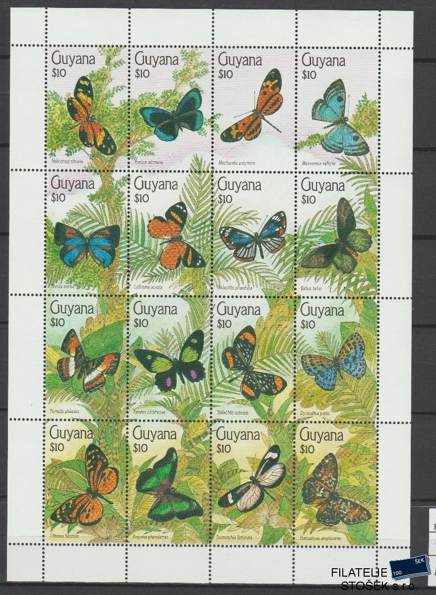 Guyana známky Mi 3235-50 - Motýli
