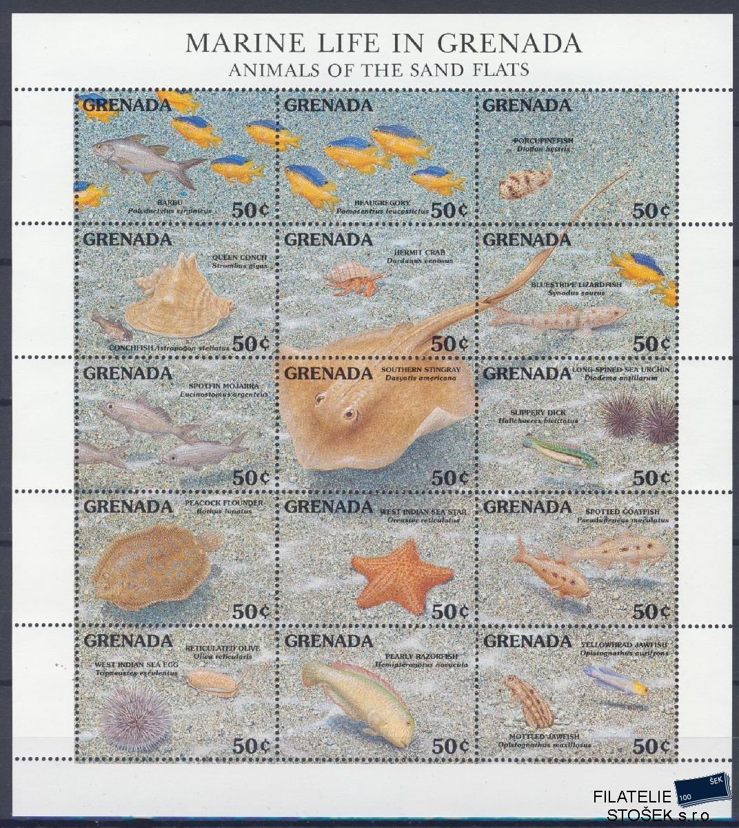 Grenada známky Mi 2360-74 - Ryby