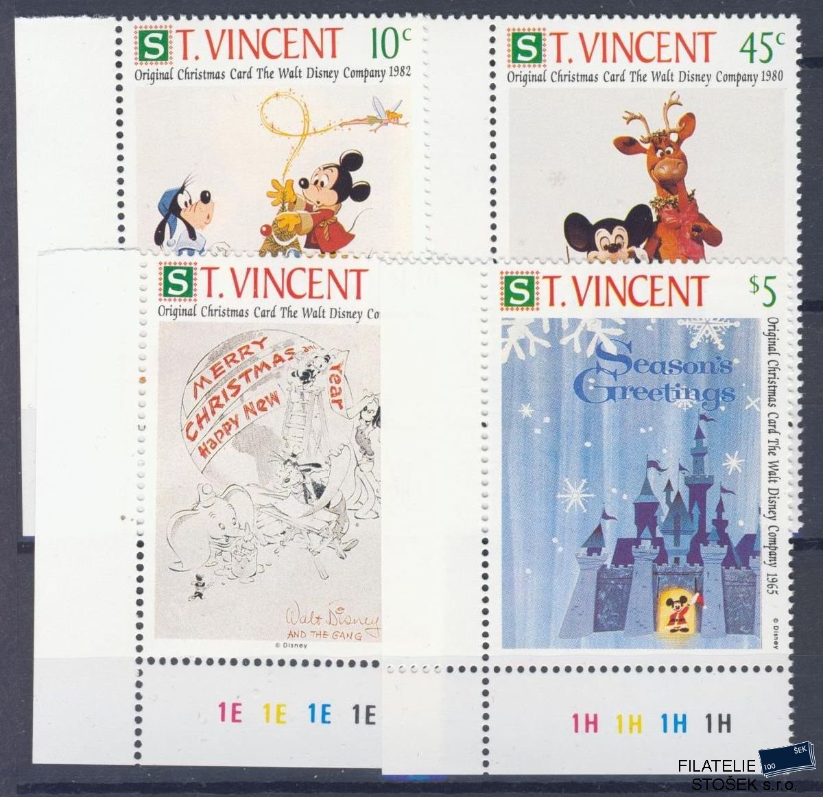 St. Vincent známky Mi 1909,10,13,16 - NK - Disney