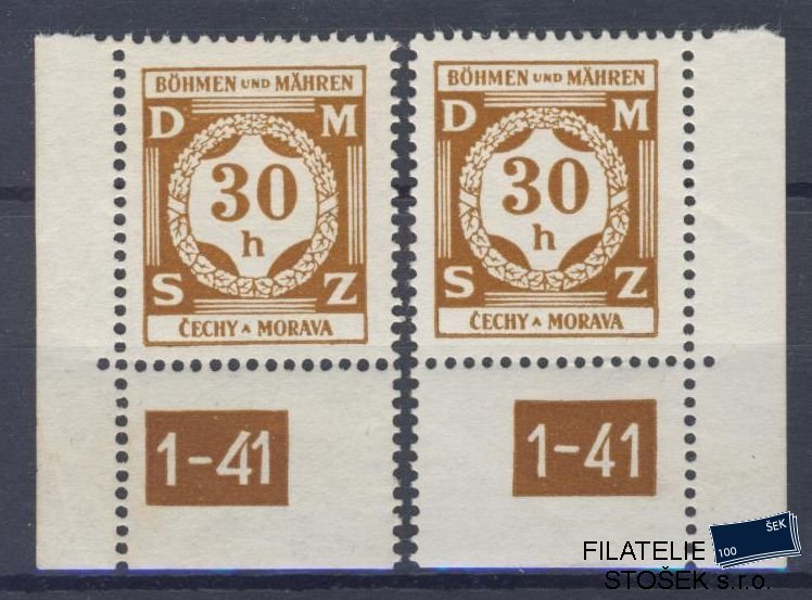 Protektorát známky SL 1 Dz 1-41