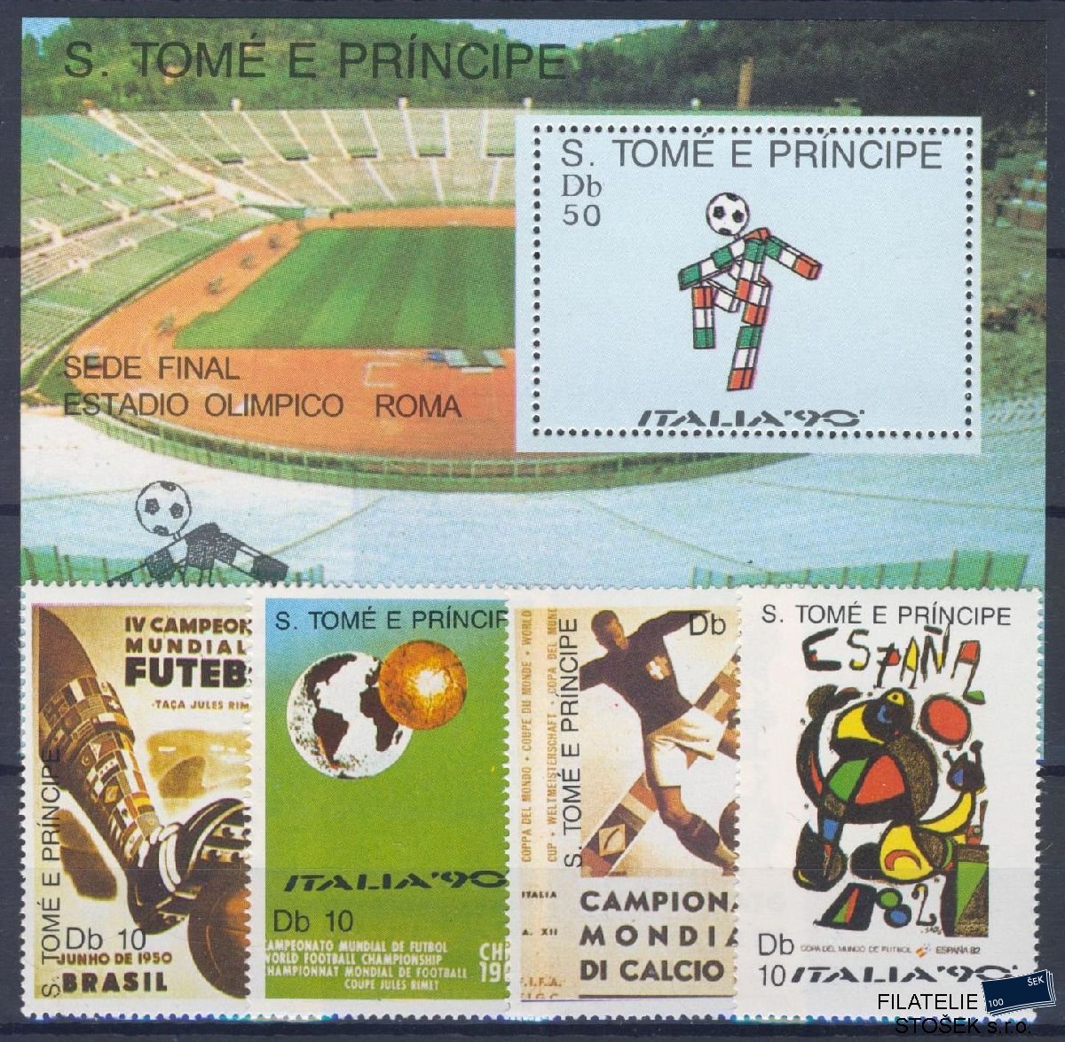 St. Tomé e Principe známky Mi 1116-19 + Bl 194 - Fotbal