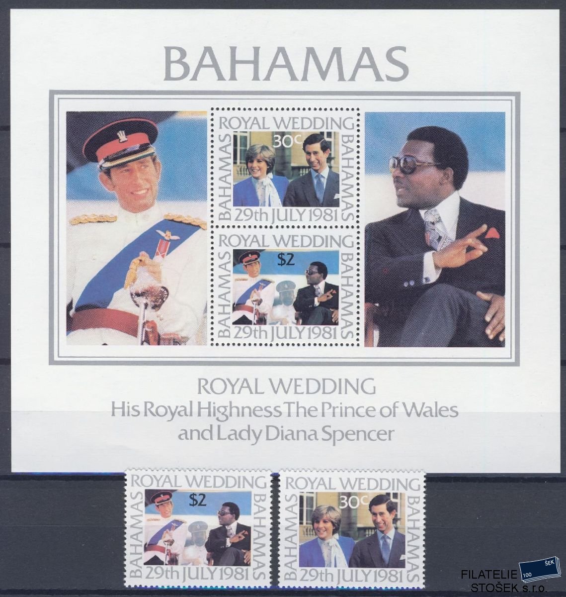 Bahamy známky Mi 480-81 + Bl 33