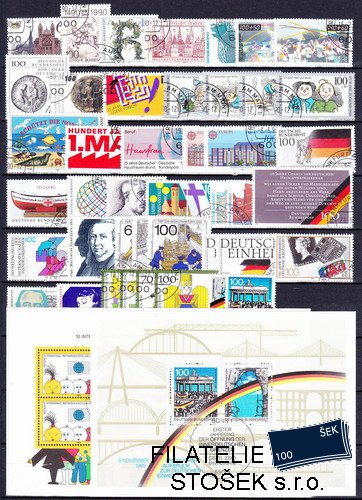 Bundes známky Mi 1444-1487 Kompletní ročník 1990 na kartičce A 5