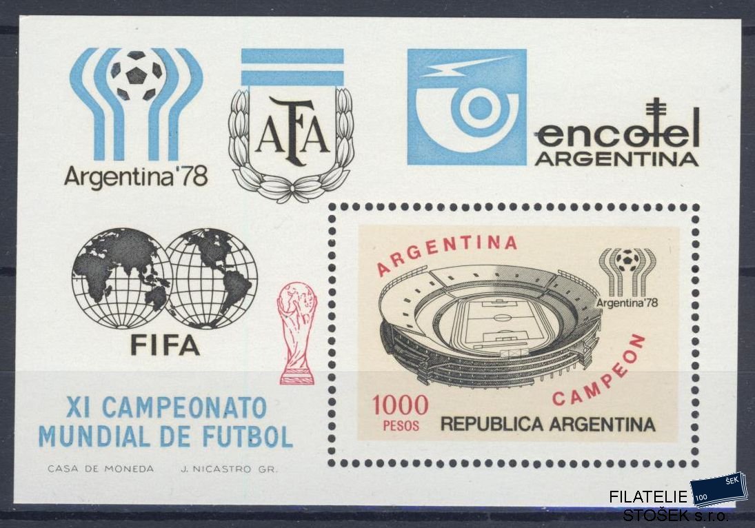Argentina známky Mi Blok 21 - Fotbal