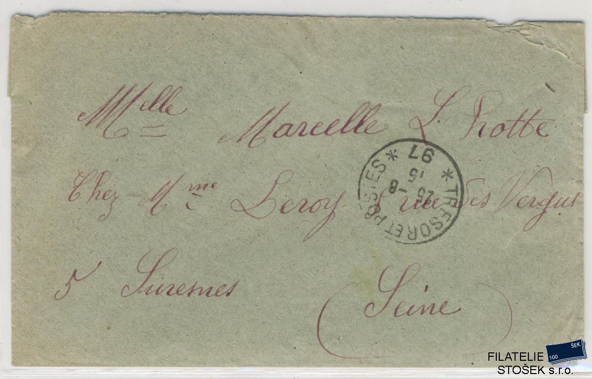 Francie celistvost - Polní pošta - 1915 - Tresor 97 - Seine