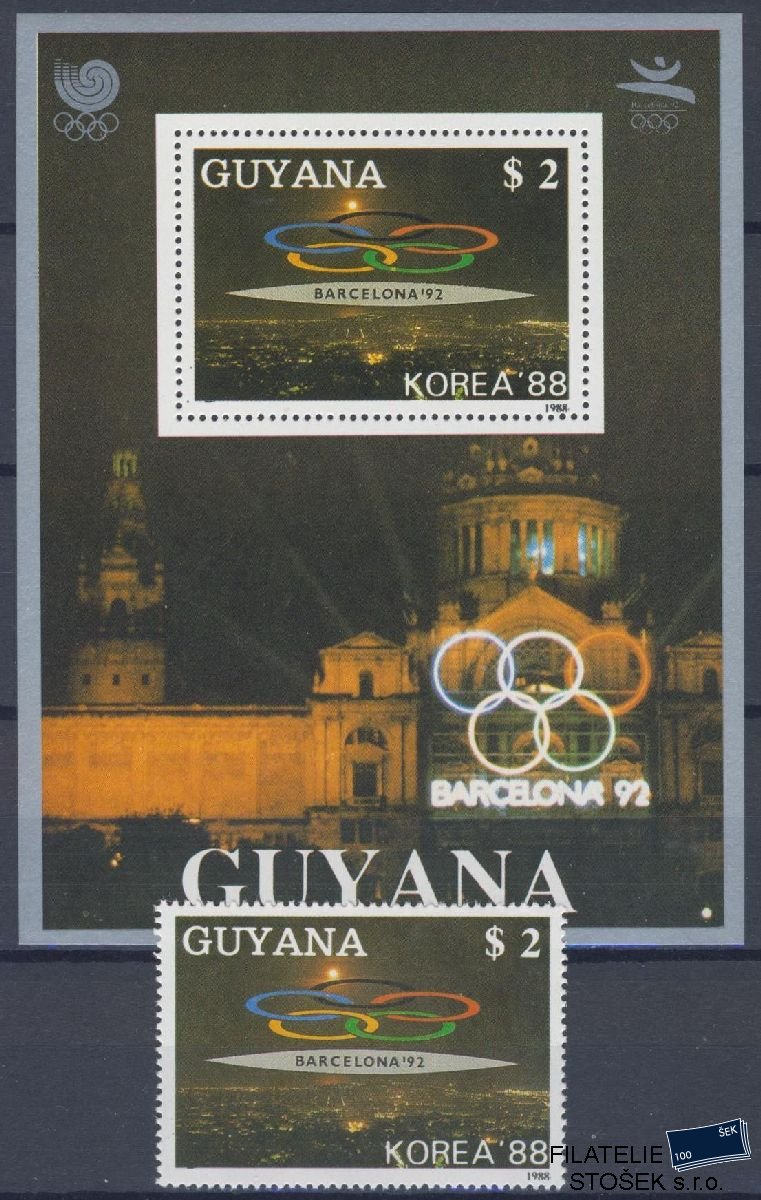 Guyana známky Mi 2497 + Bl 48 - OH 1992