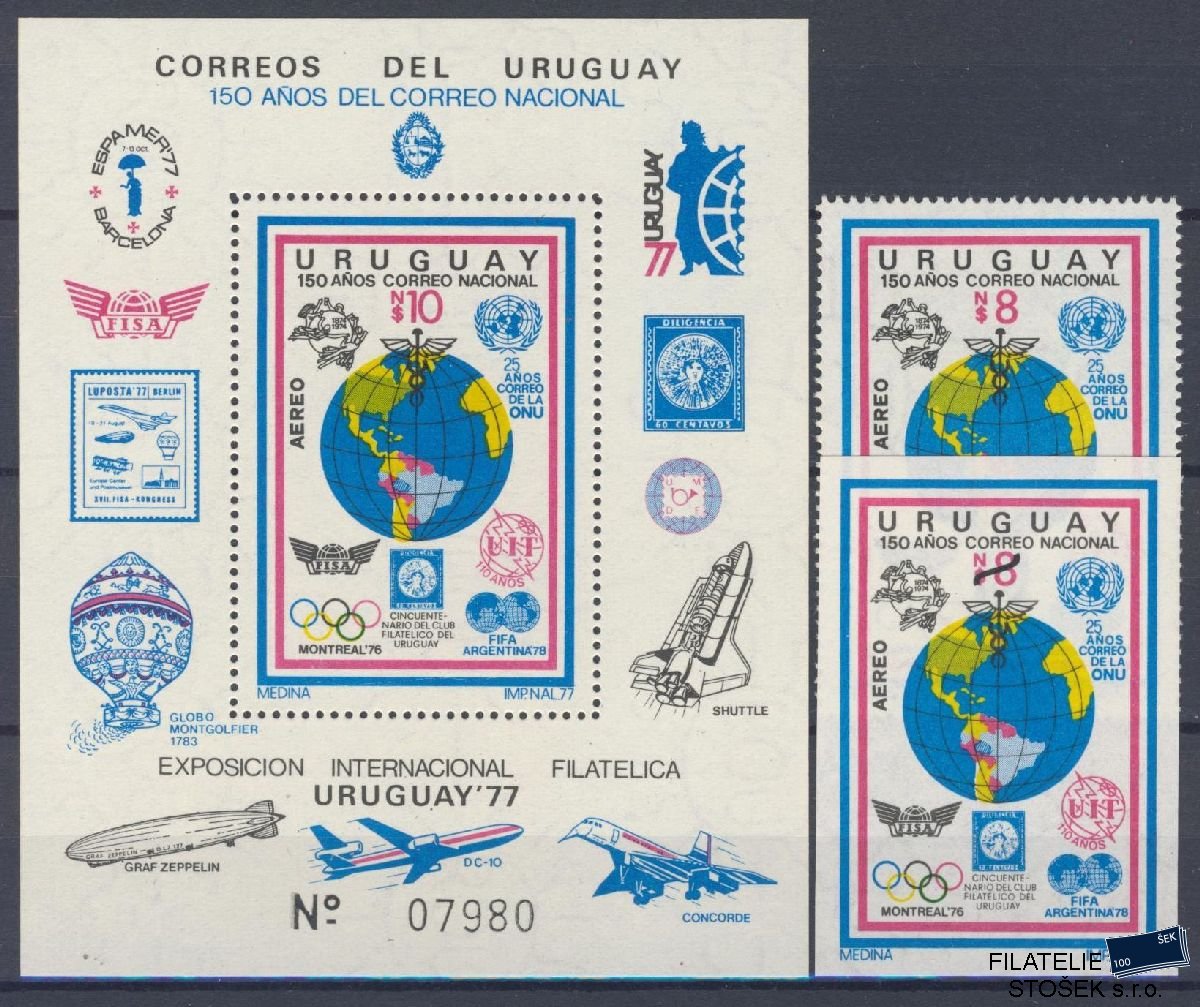 Uruguay známky Mi 1465 + Bl 35