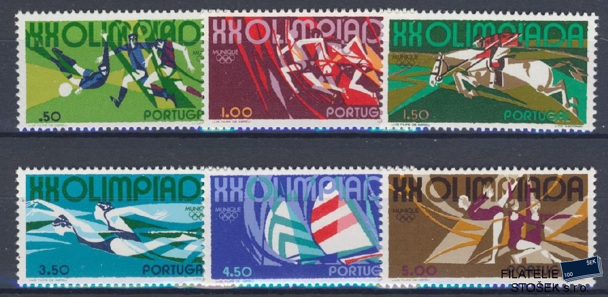 Portugalsko známky Mi 1172-77 - OH 1972