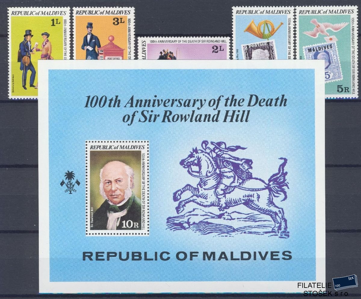 Maledivy známky Mi 816-20 + Bl 56