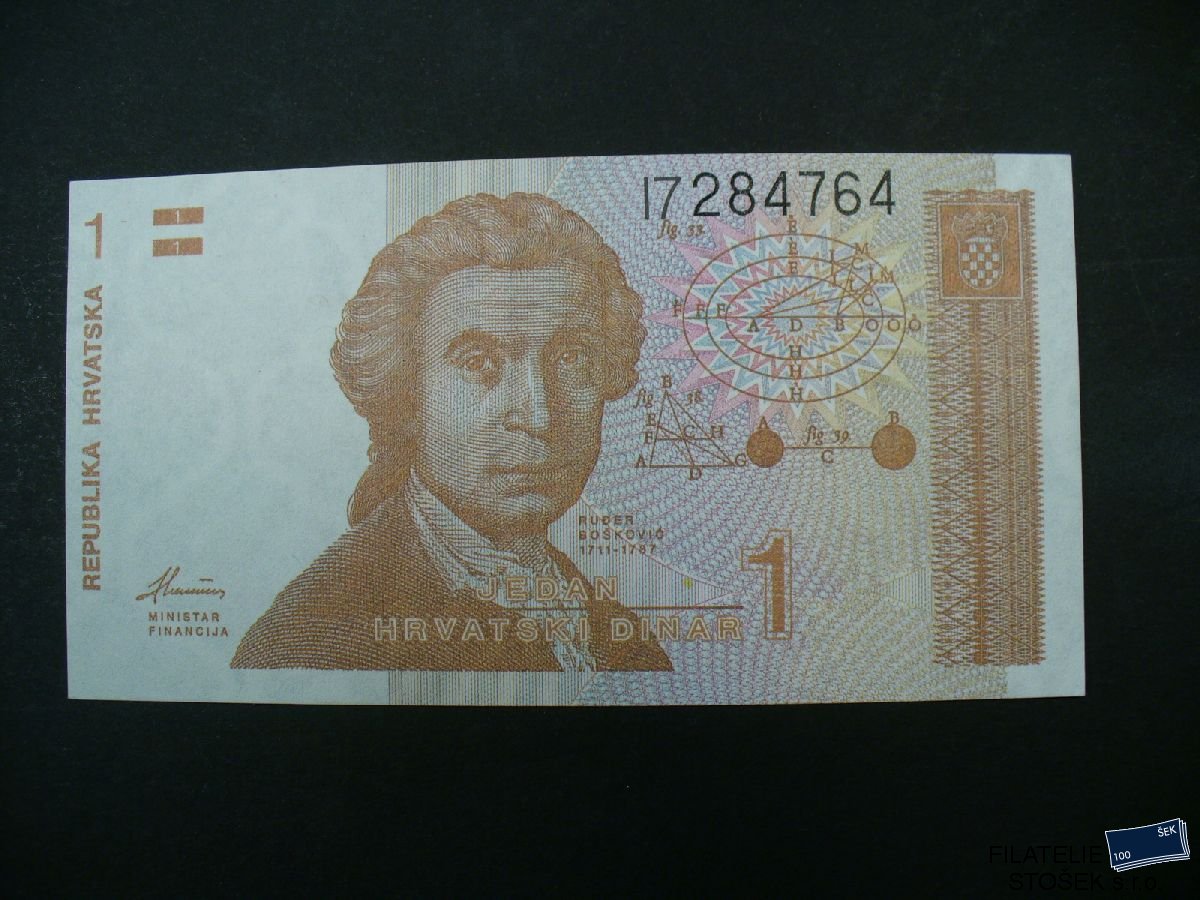 Bankovky - Chorvatsko - 1 Dinar