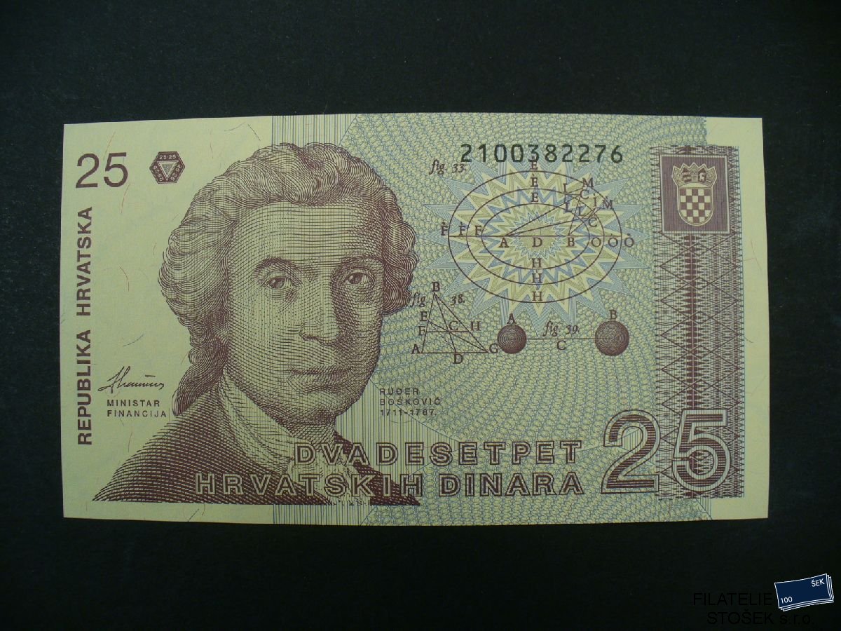Bankovky - Chorvatsko - 25 Dinara