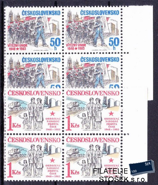 ČSSR známky 2579-80 Čtyřbloky krajové
