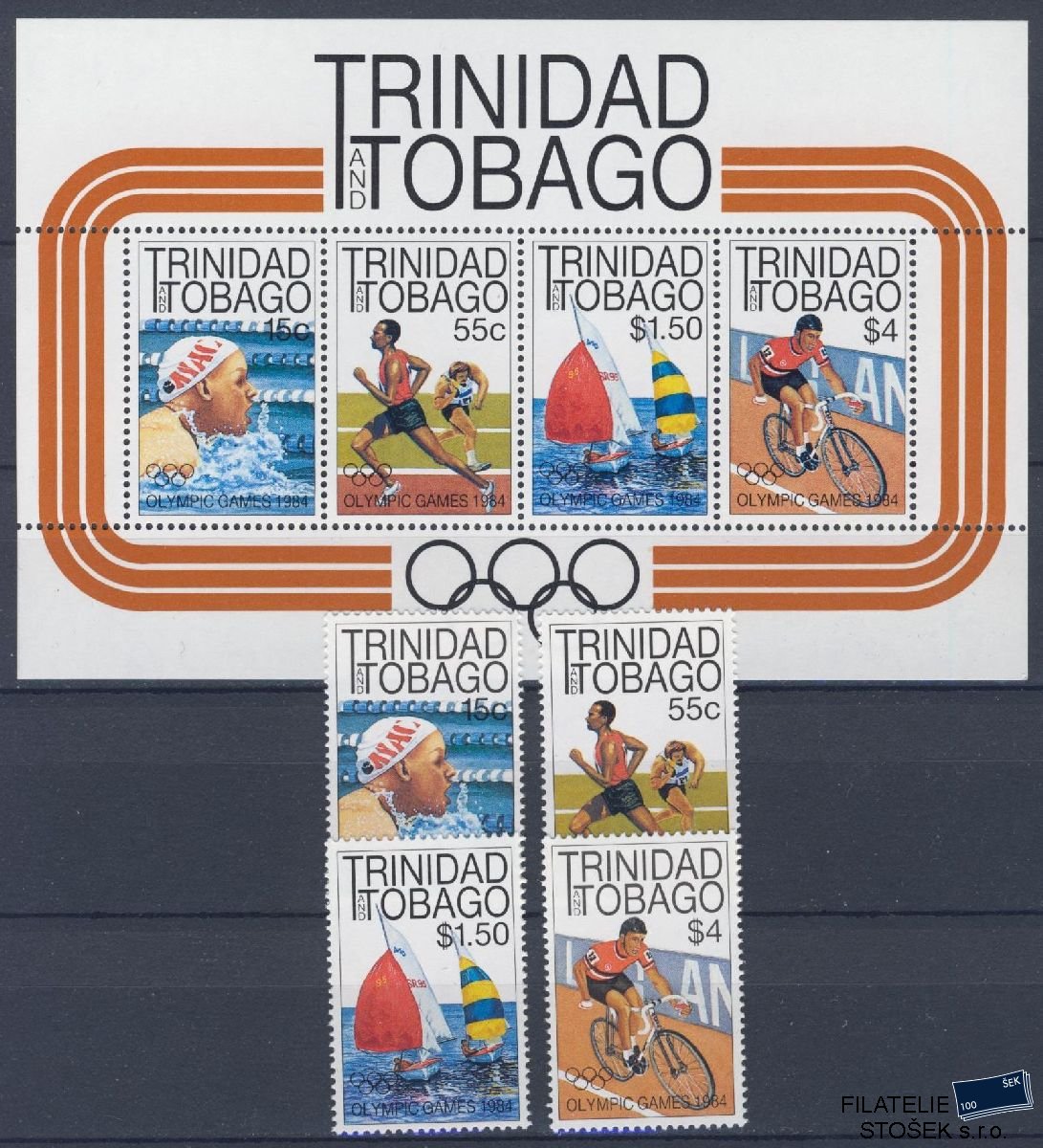Trinidat & Tobago známky Mi 499-502 + Bl 37 - OH 1984