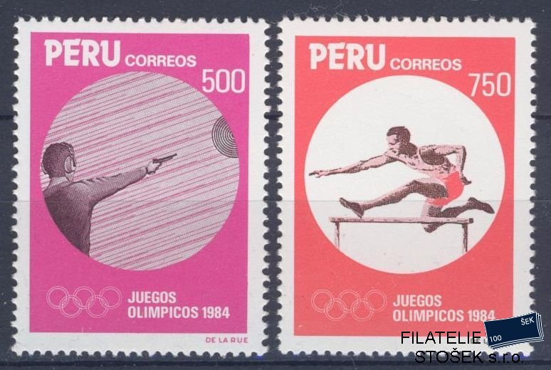 Peru známky Mi 1268-69 - OH 1984