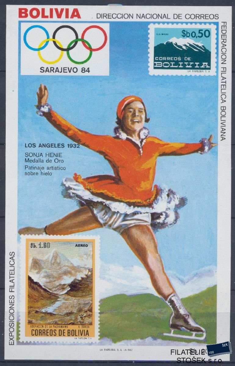 Bolivie známky Mi Blok 134 - OH 1984