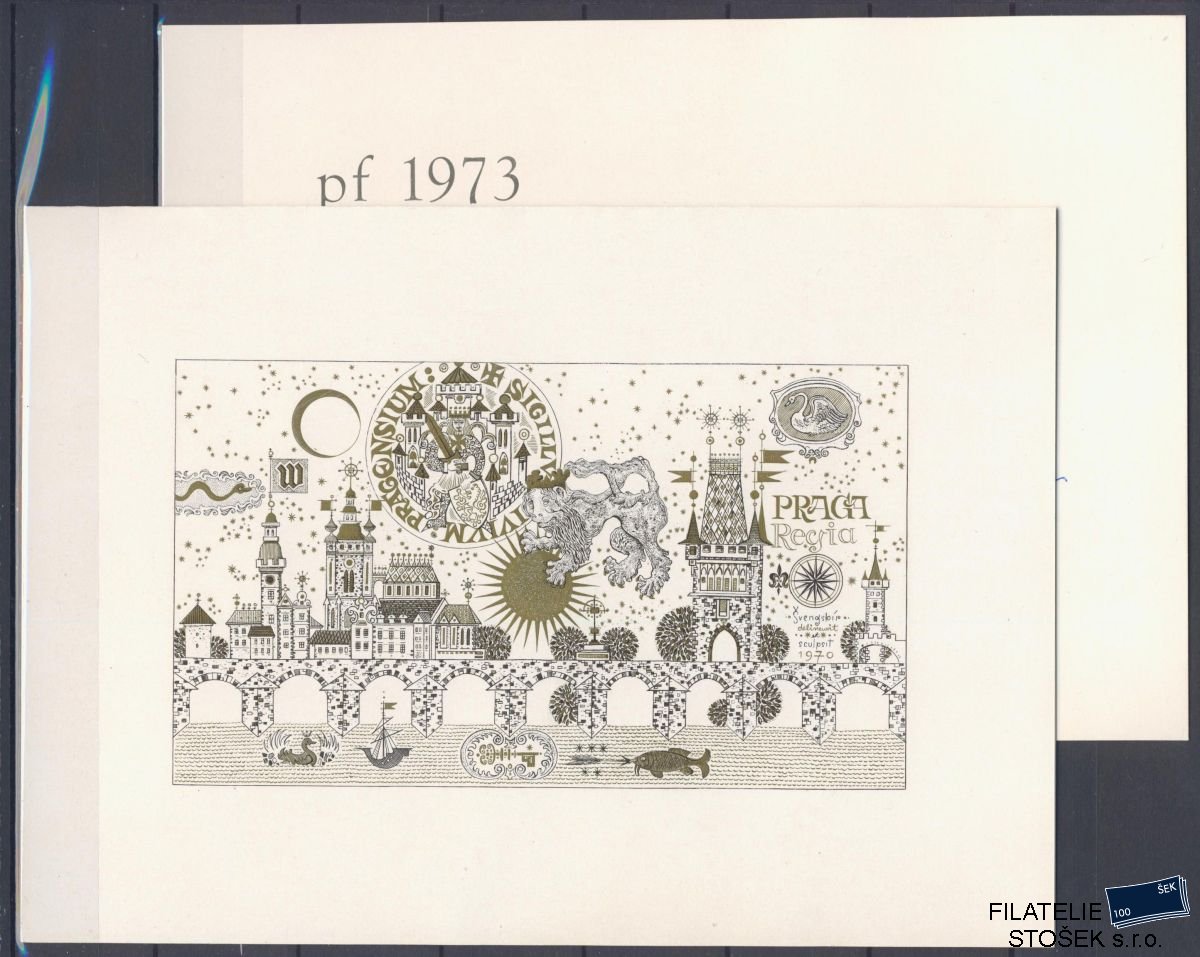 ČSSR Novoročenka PF 1973+ Grafický list
