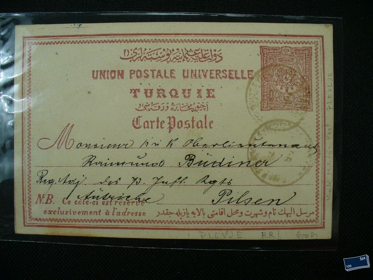 Turecko celistvosti - Karta použitá v Bosně - Plevlje 1894