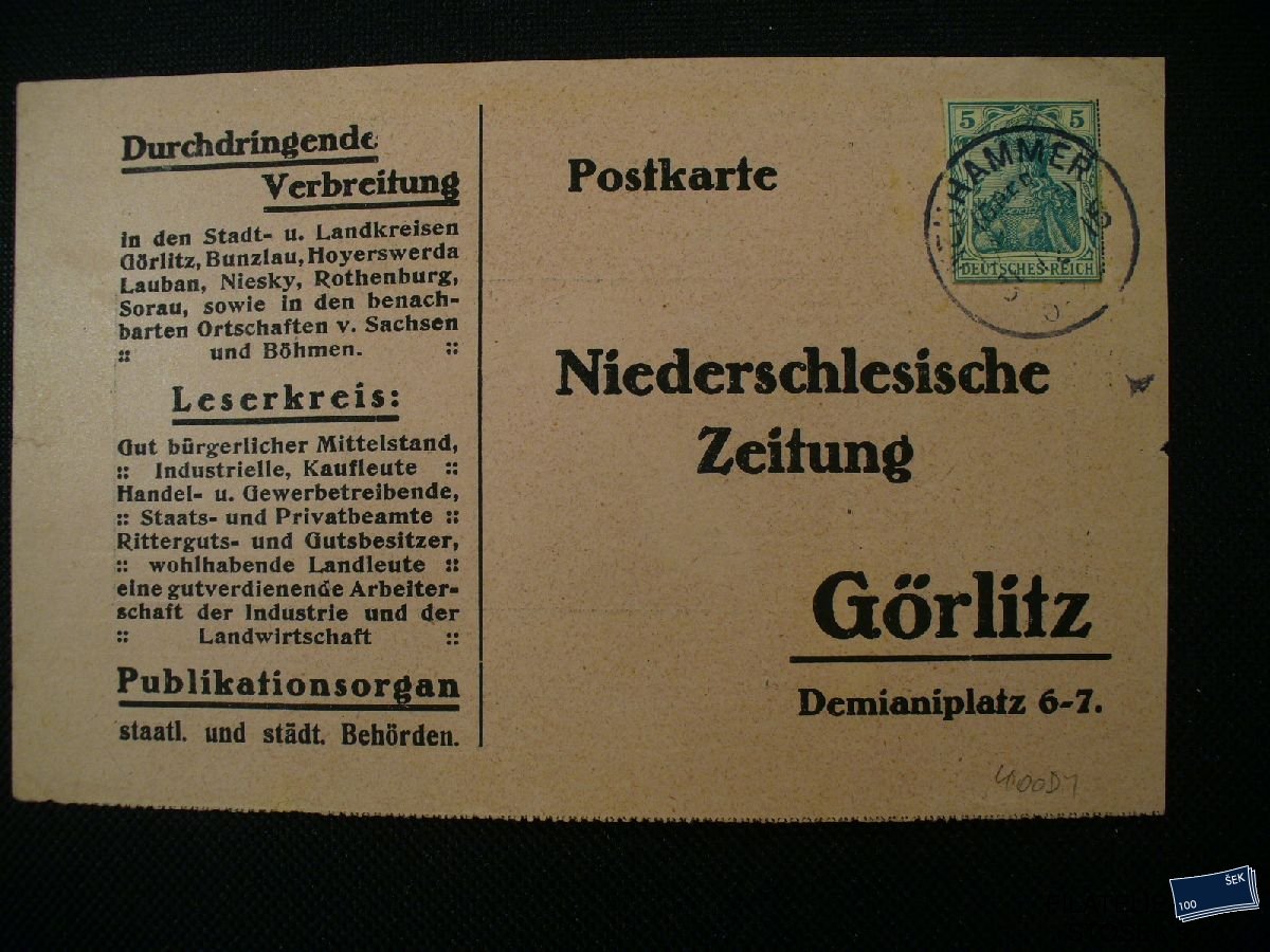 Německo celistvosti - Neuhammer - Gorlitz - Použitý výstřižek z karty